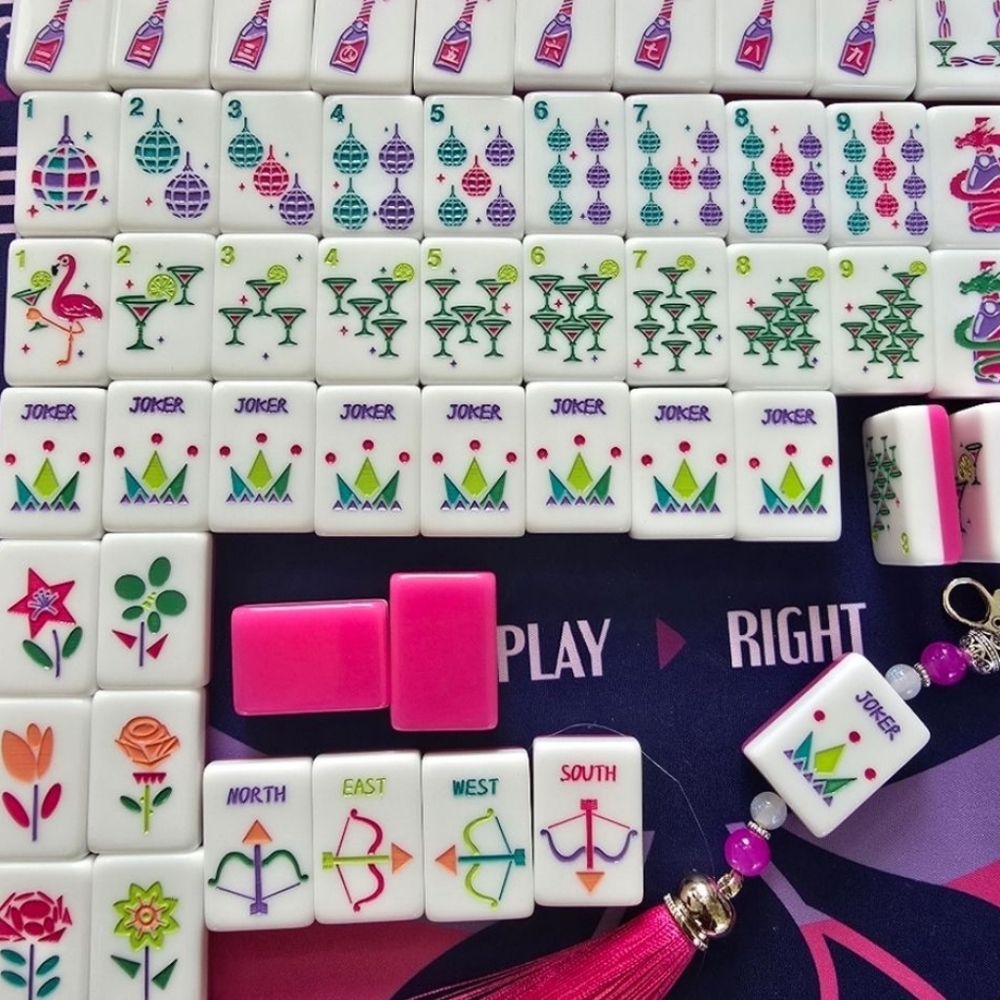 Champagne, Martini, Disco Ball Mahjong Tile Set